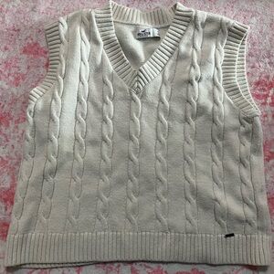 Hollister white cotton vest size small